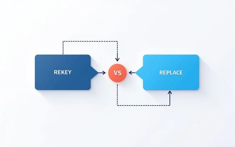 Decision flowchart: rekey vs replace