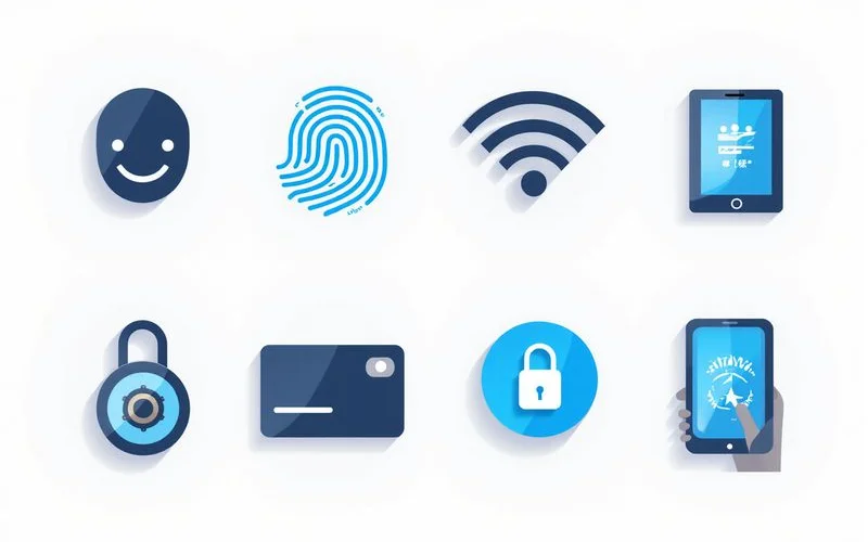 Smart lock access methods: fingerprint, face, RFID card, PIN pad, app