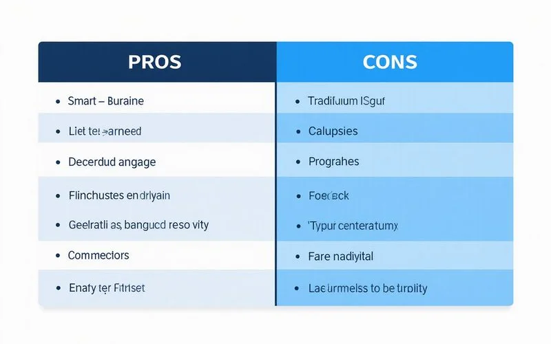 Pros-and-cons table: smart vs traditional lock