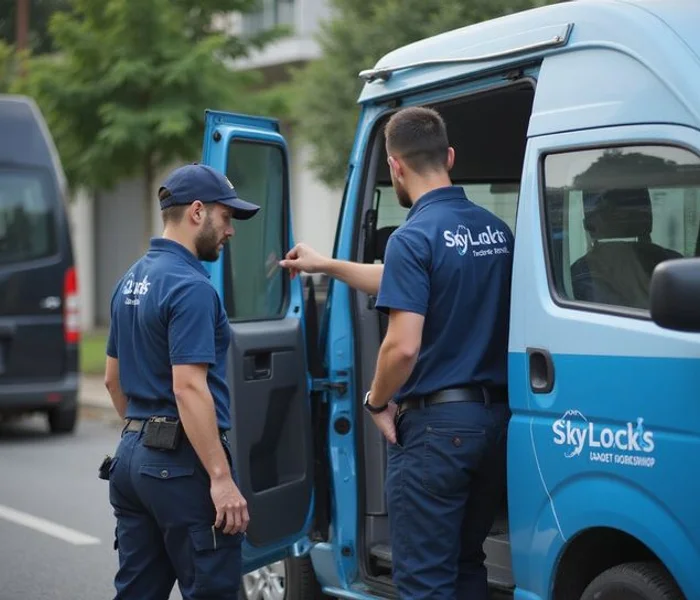 Sky Locks team arriving at a Kepong semi-detached home for an emergency lock call