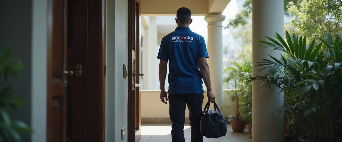 Sky Locks technician arriving at a Sentul condo for a 24-hour lock repair call